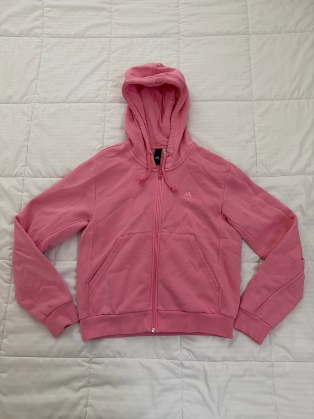 adidas Pink Zip-Up Hoodie with Hood